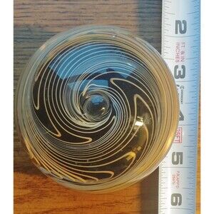 Paperweight Vintage Toledo Museum Of Art Brown And White Color Swirl Spiral